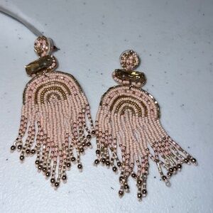 Gold and pink beaded earrings! New with tags!
